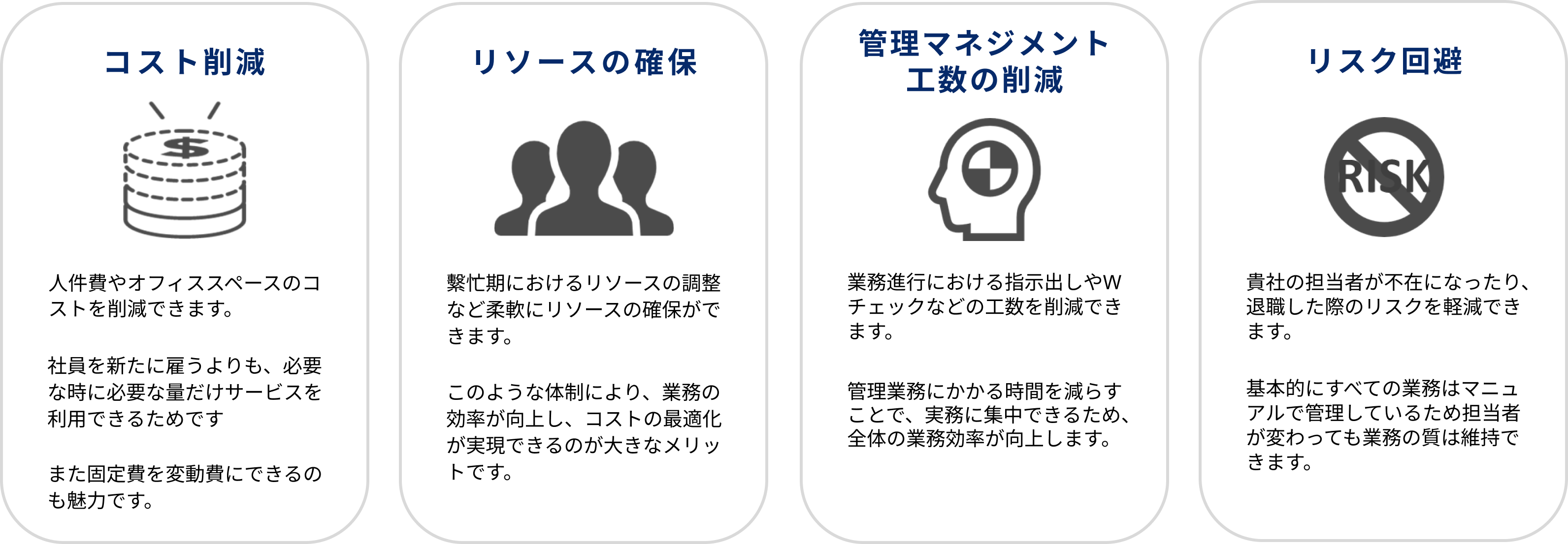 事務代行の4つのメリット